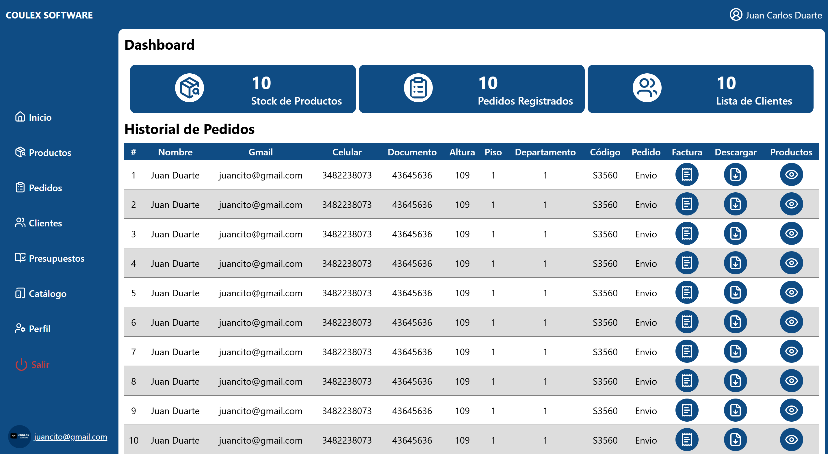 Vista previa del sistema